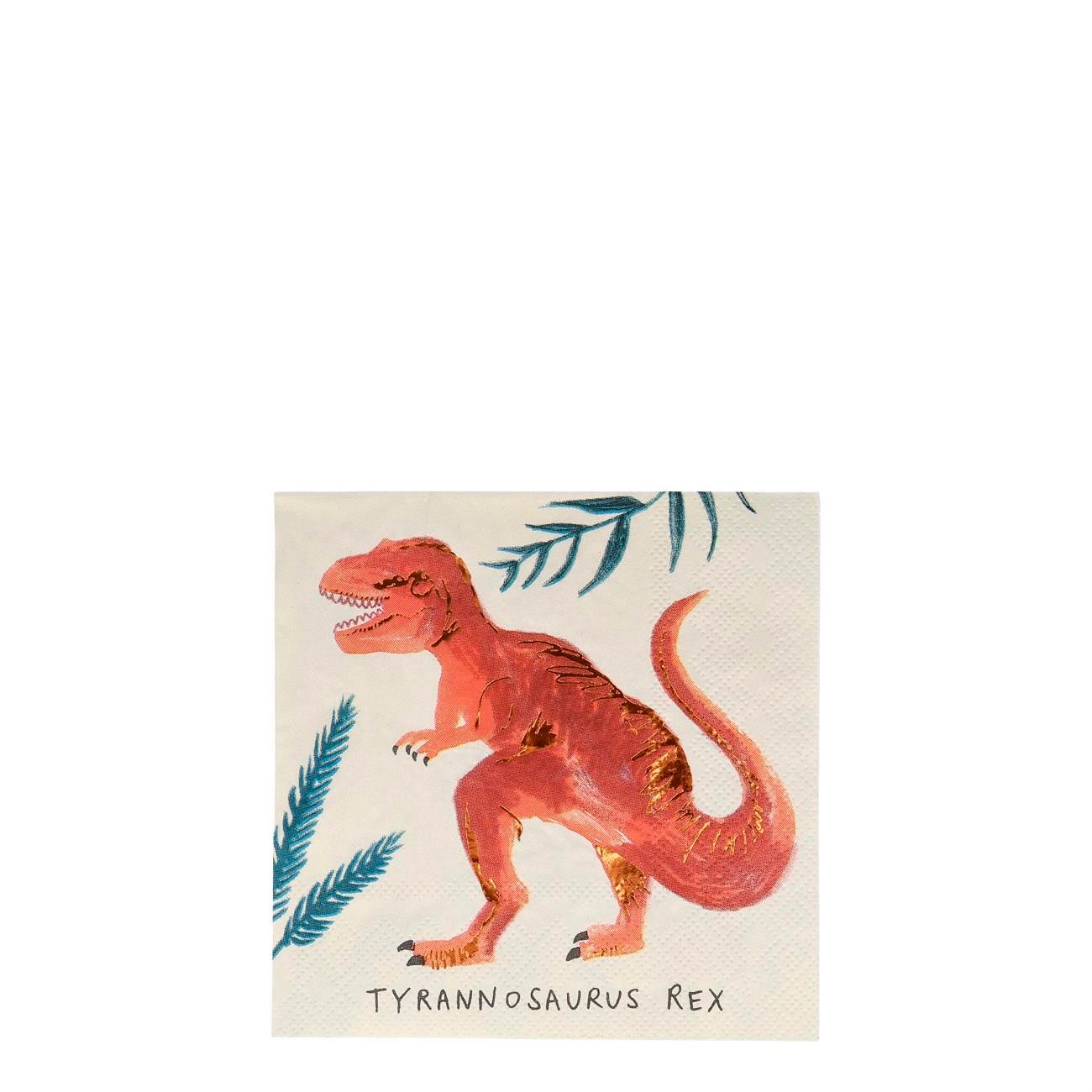 Meri Meri - Dinosaur Napkins - Dinozor Peçete - S - 16'lı