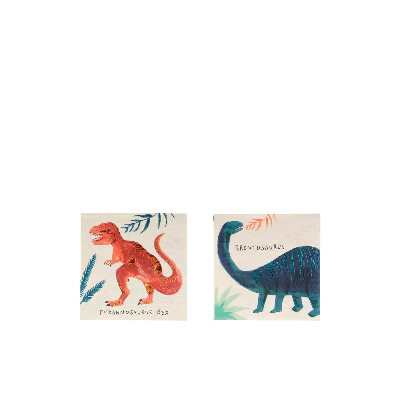 Meri Meri - Dinosaur Napkins - Dinozor Peçete - S - 16'lı
