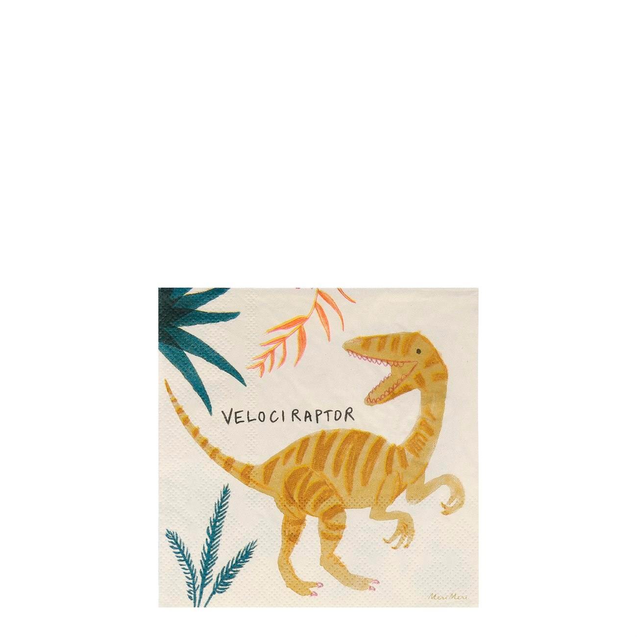Meri Meri - Dinosaur Napkins - Dinozor Peçete - S - 16'lı