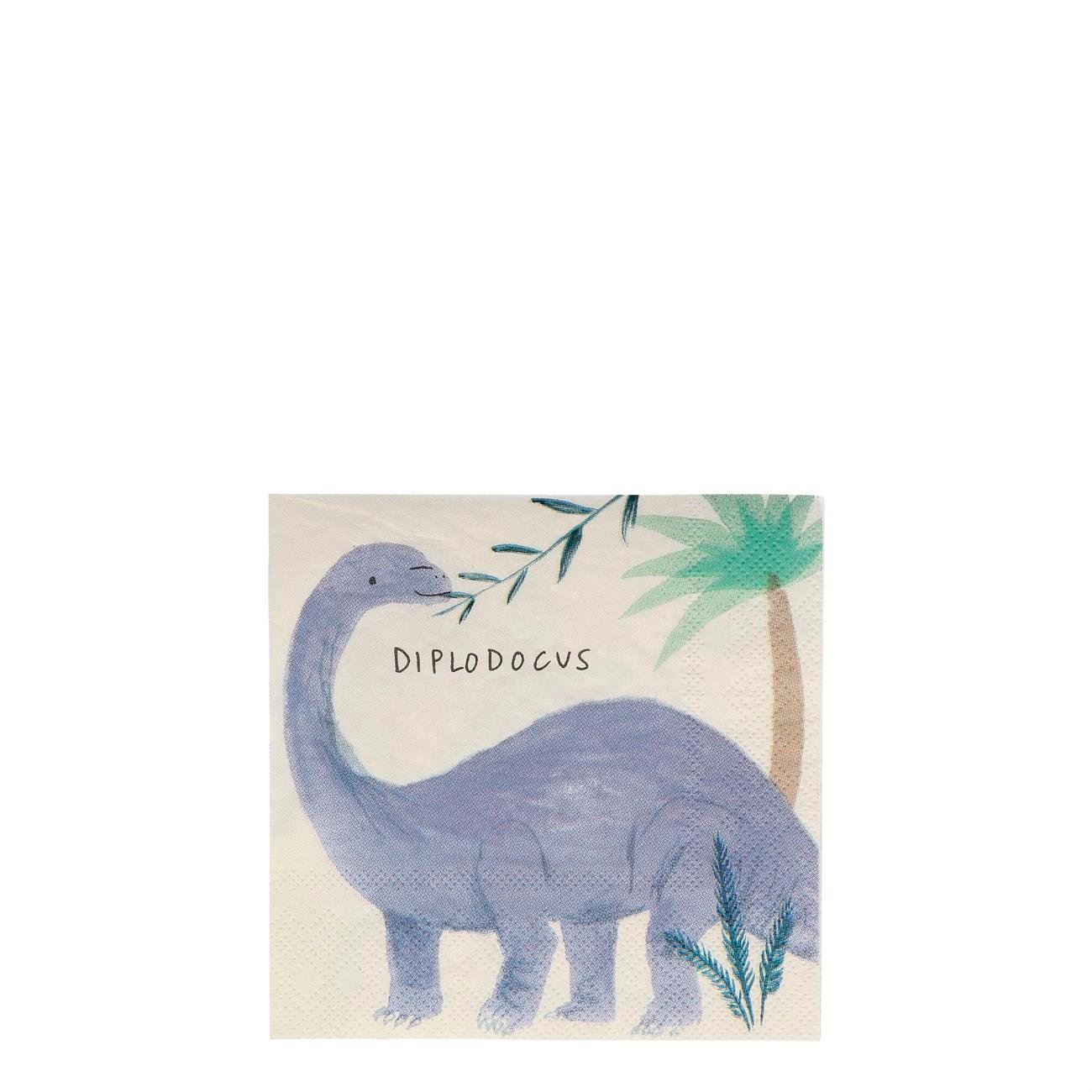 Meri Meri - Dinosaur Napkins - Dinozor Peçete - S - 16'lı