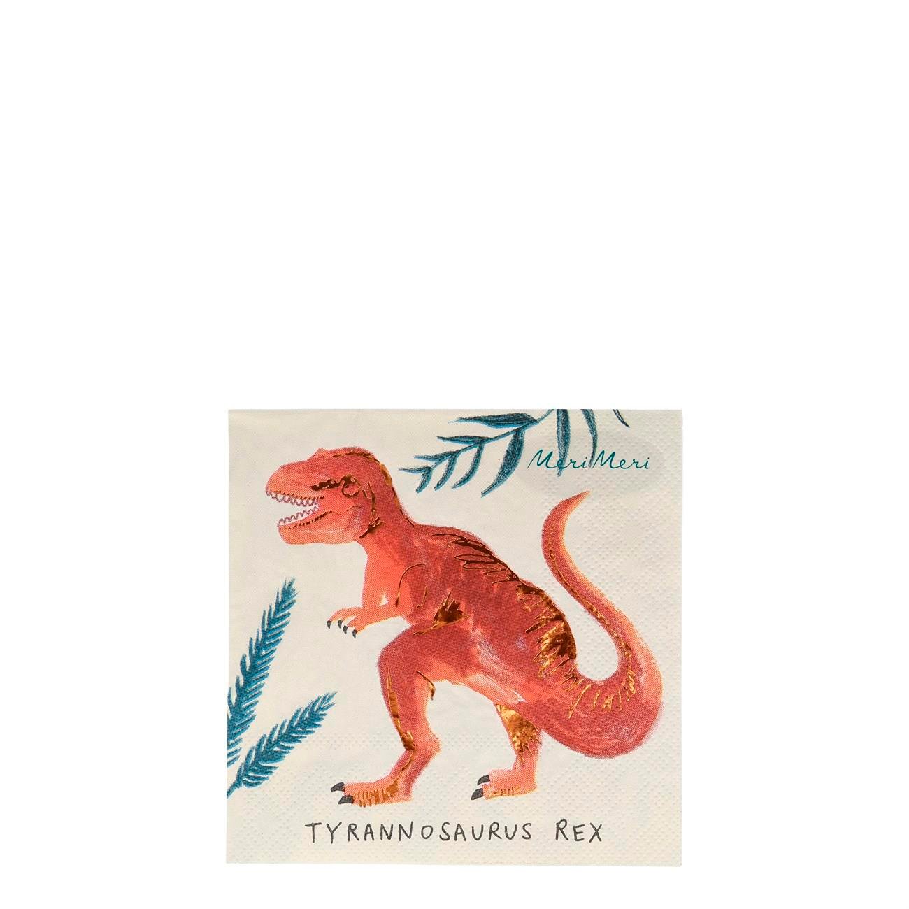 Meri Meri - Dinosaur Napkins - Dinozor Peçete - S - 16'lı