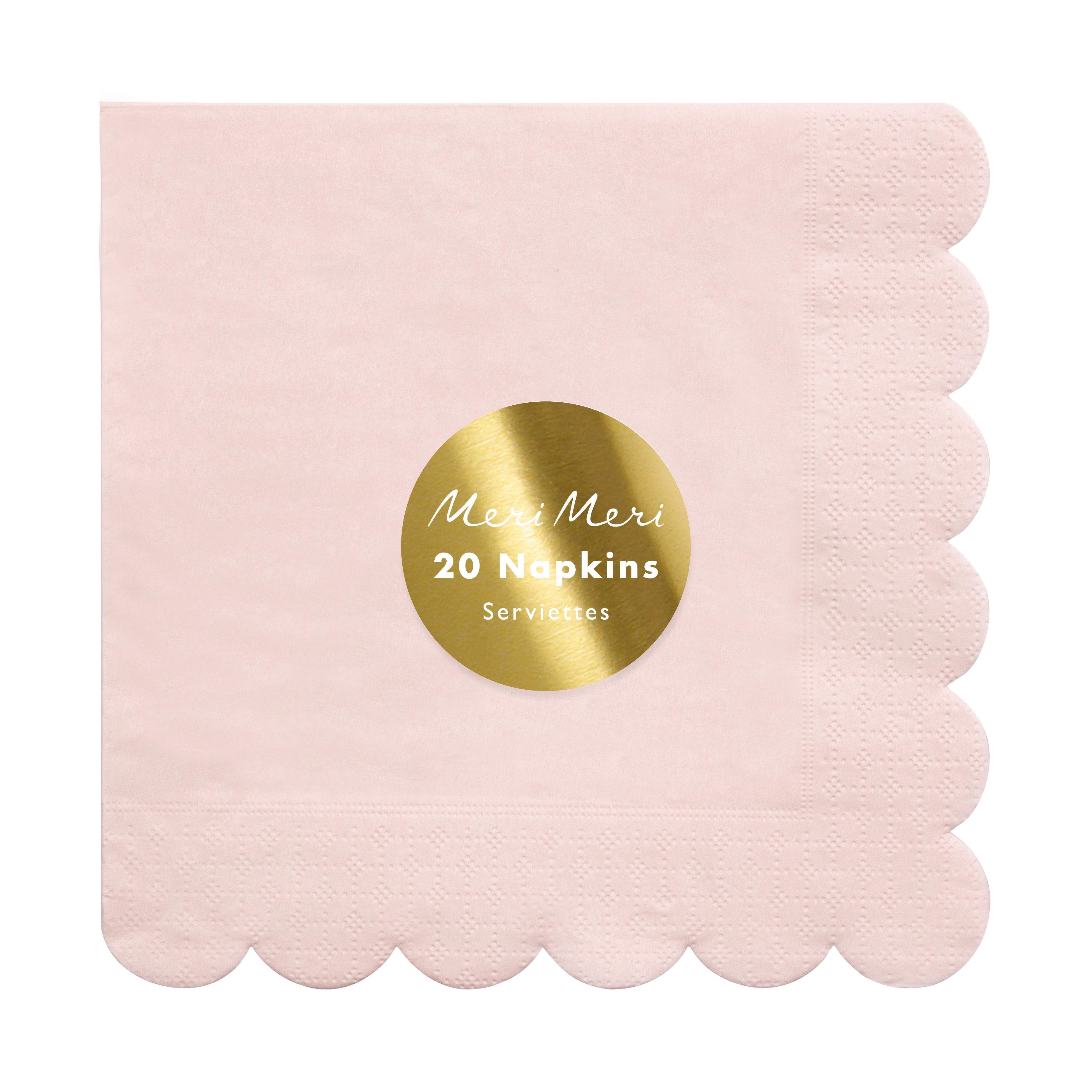 Meri Meri - Dusky Peçete - L - Pembe - 20 Adet