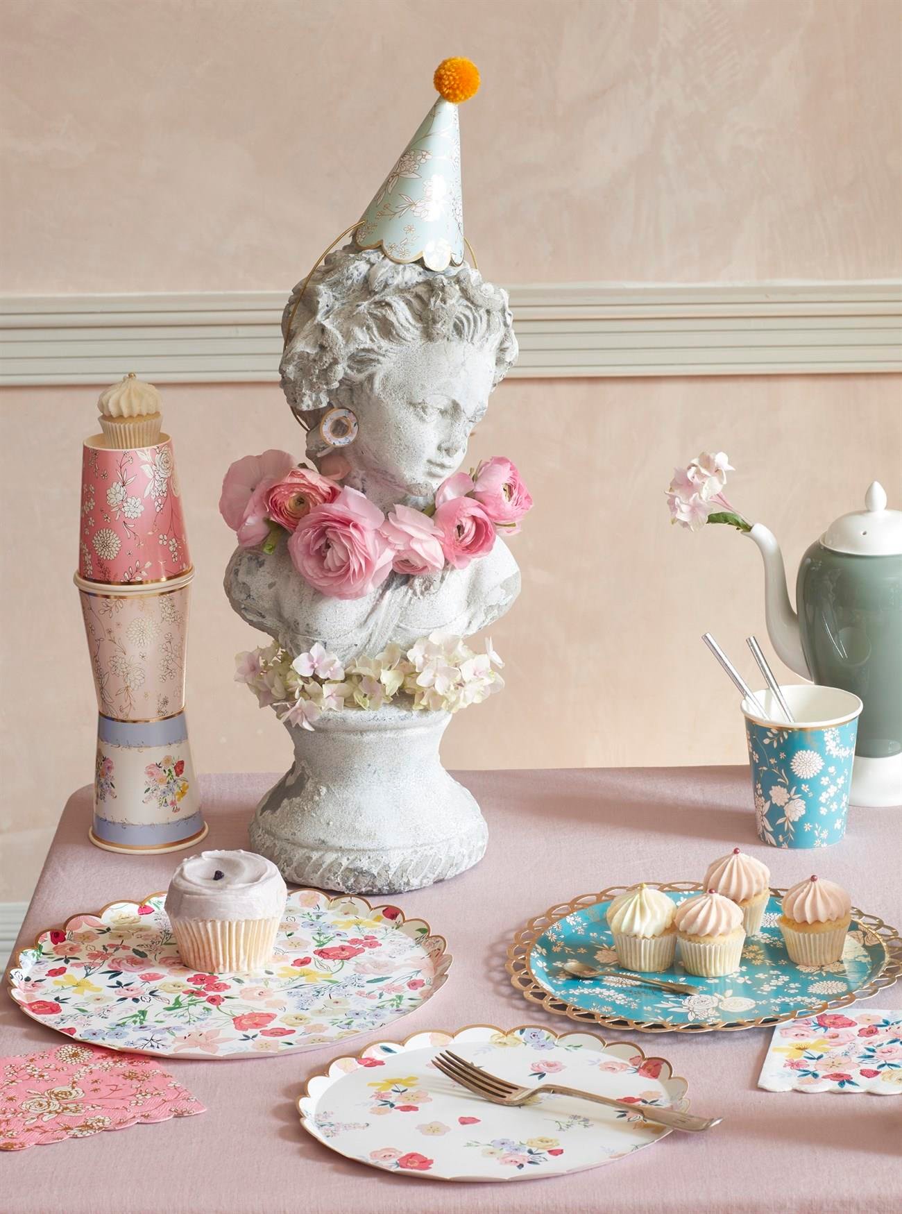 Meri Meri - English Garden Party Cups - English Garden Bardak - 8'li