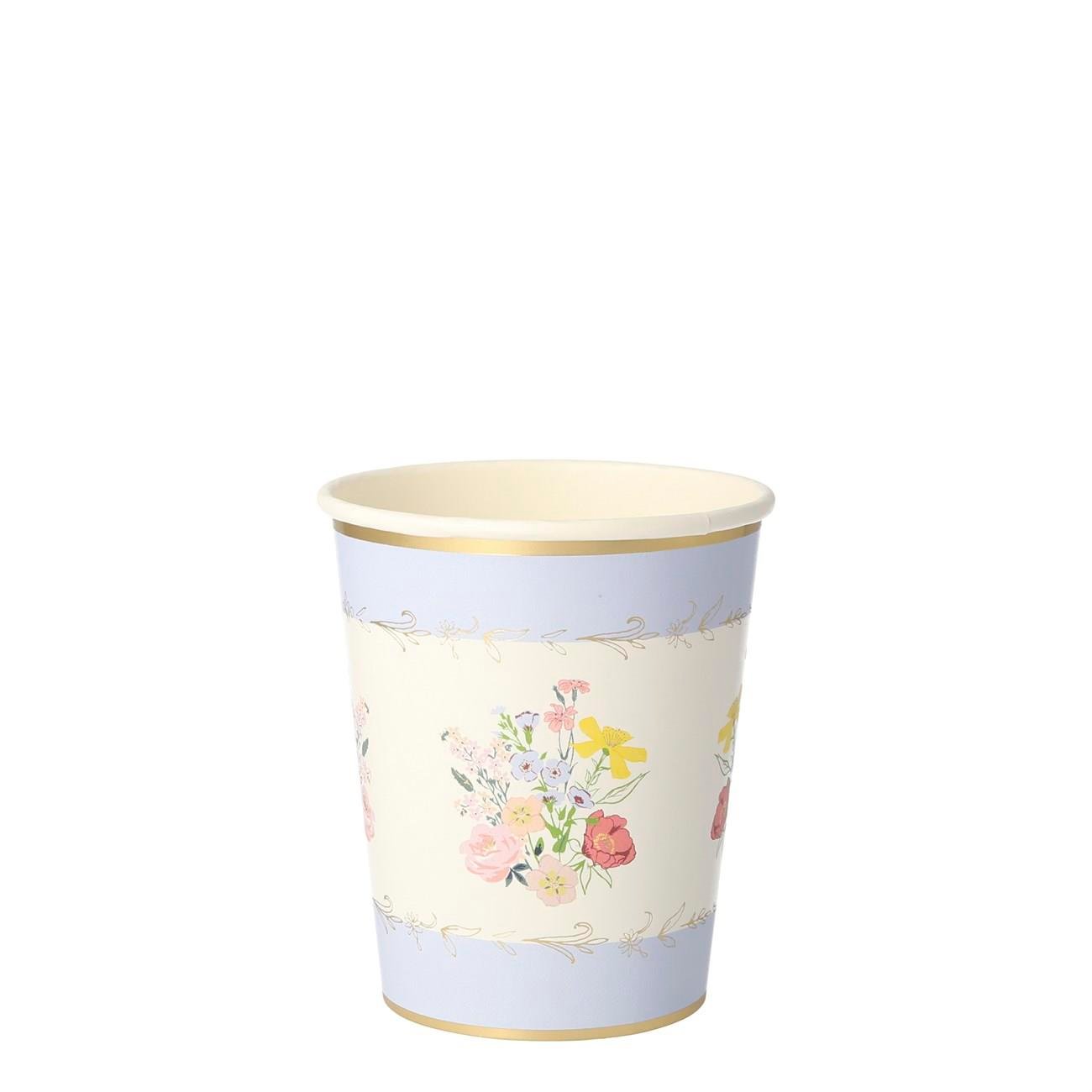 Meri Meri - English Garden Party Cups - English Garden Bardak - 8'li