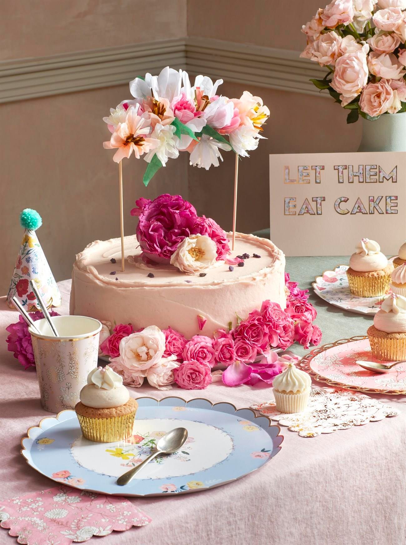 Meri Meri - English Garden Party Cups - English Garden Bardak - 8'li