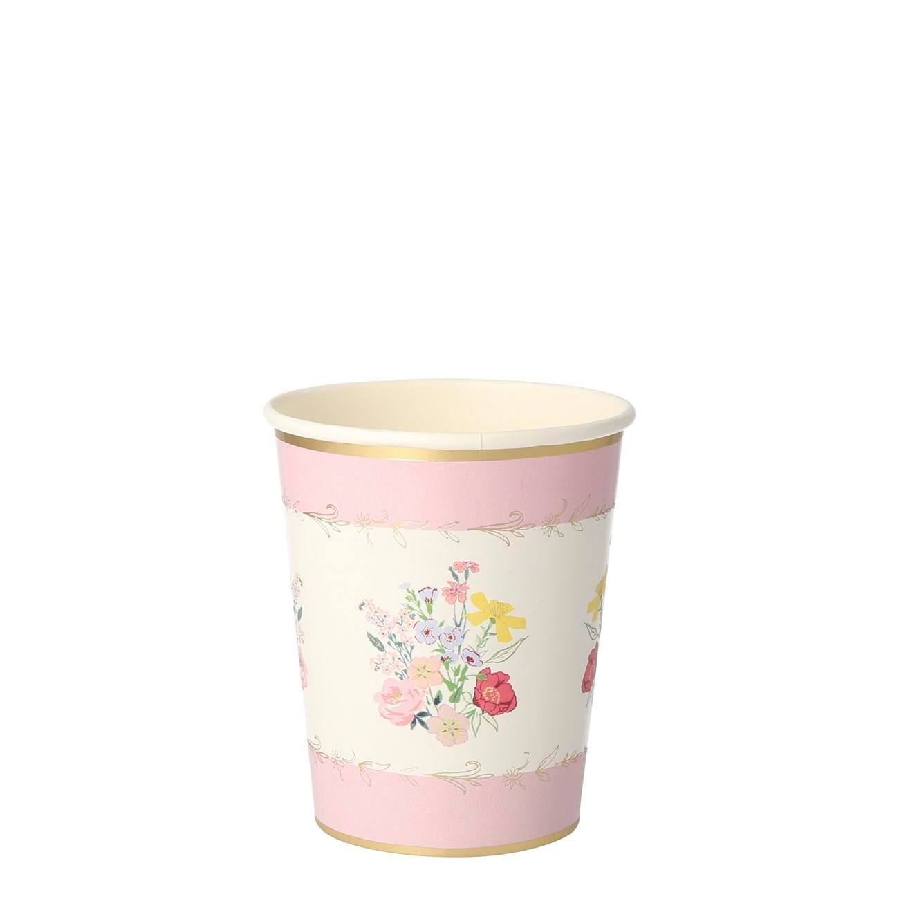 Meri Meri - English Garden Party Cups - English Garden Bardak - 8'li