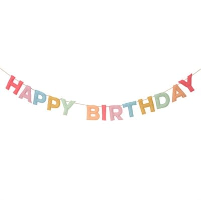 Meri Meri - Fely Happy Birthday Garland - Keçe Happy Birthday Asılan Süs