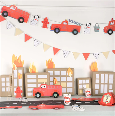 Meri Meri - Firefighter Hats - İtfaiyeci Şapkaları - 8'li