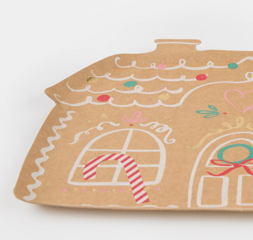 Meri Meri - Gingerbread House Plates - Zencefilli Kurabiye Tabak (8'li)