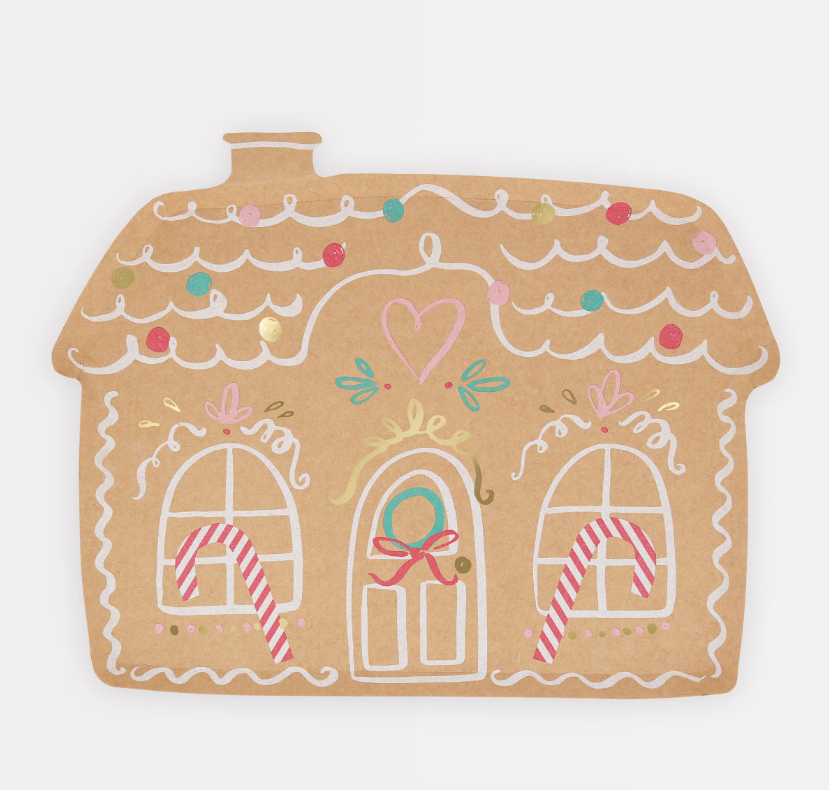 Meri Meri - Gingerbread House Plates - Zencefilli Kurabiye Tabak (8'li)
