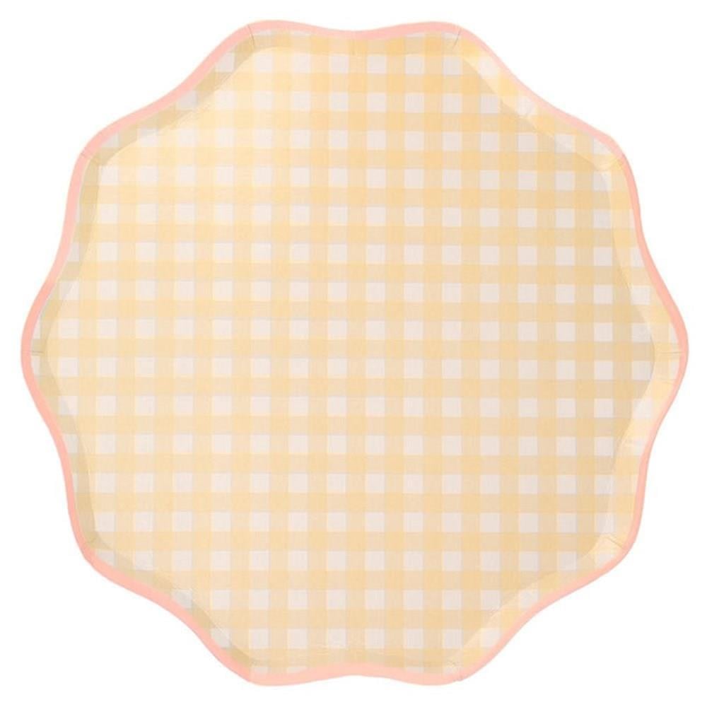 Meri Meri - Gingham Plates - Damalı Tabaklar - L - 12'li