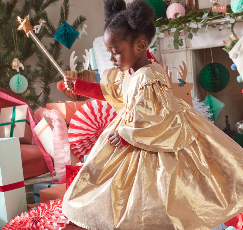 Meri Meri - Gold Angel Dress Age 3-4 - Altın Melek Elbise 5-6 Yaş