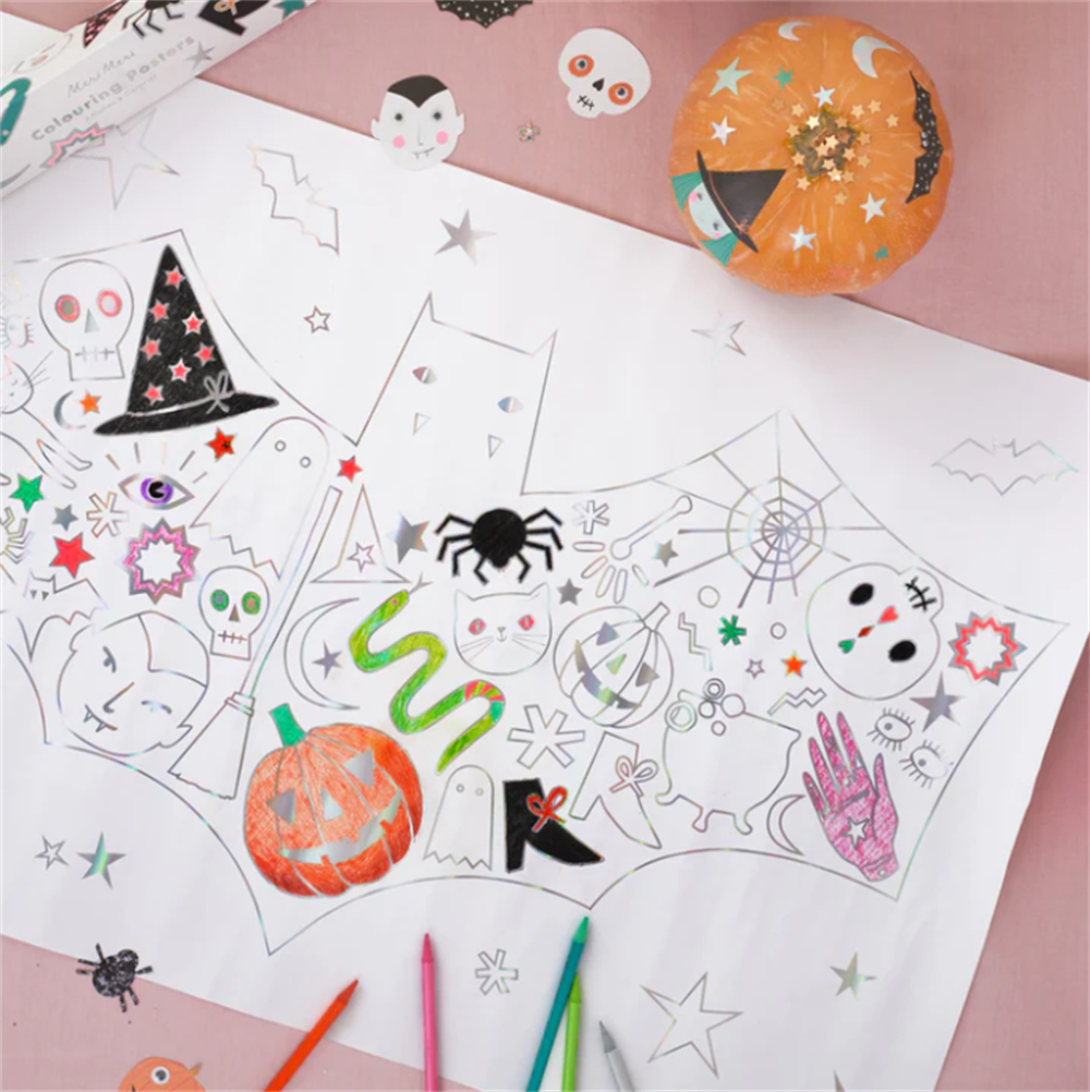 Meri Meri - Halloween Colouring Posters - Cadılar Bayramı Boyama Posterleri (2'li)