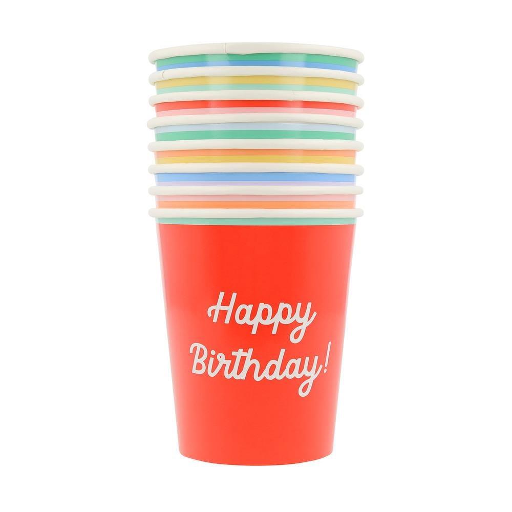 Meri Meri - Happy Birthday Bardaklar - 8 Adet