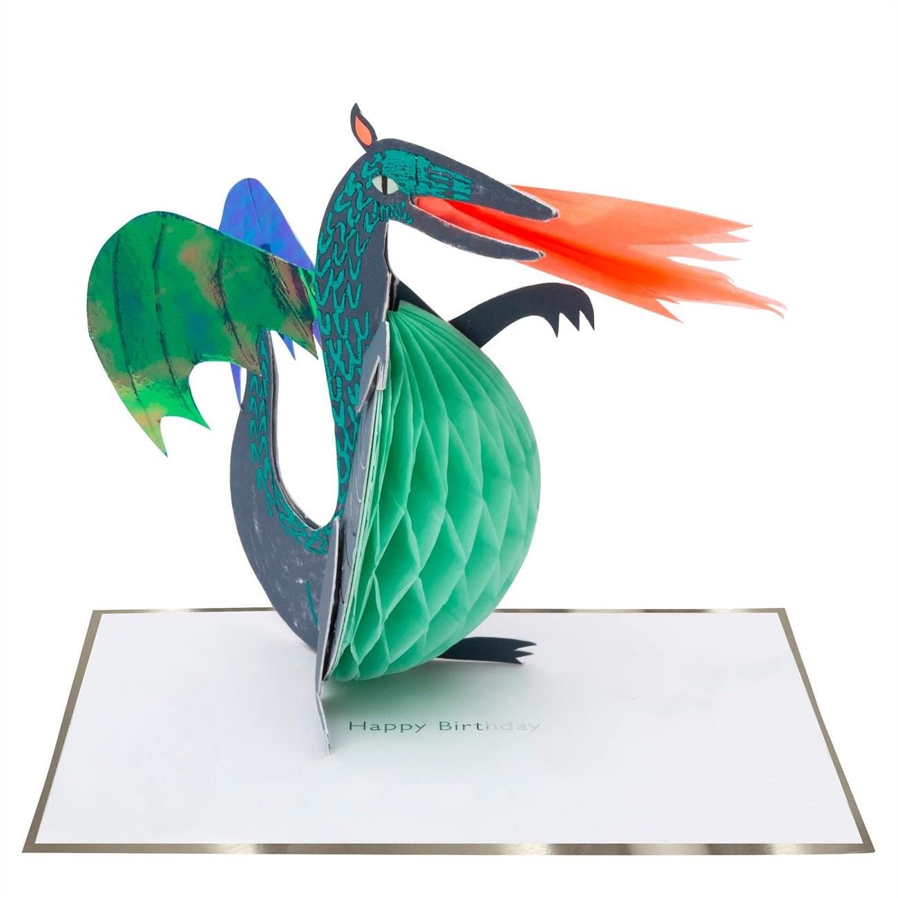 Meri Meri - Honeycomb Dragon Card - Ejderha Tebrik Kartı