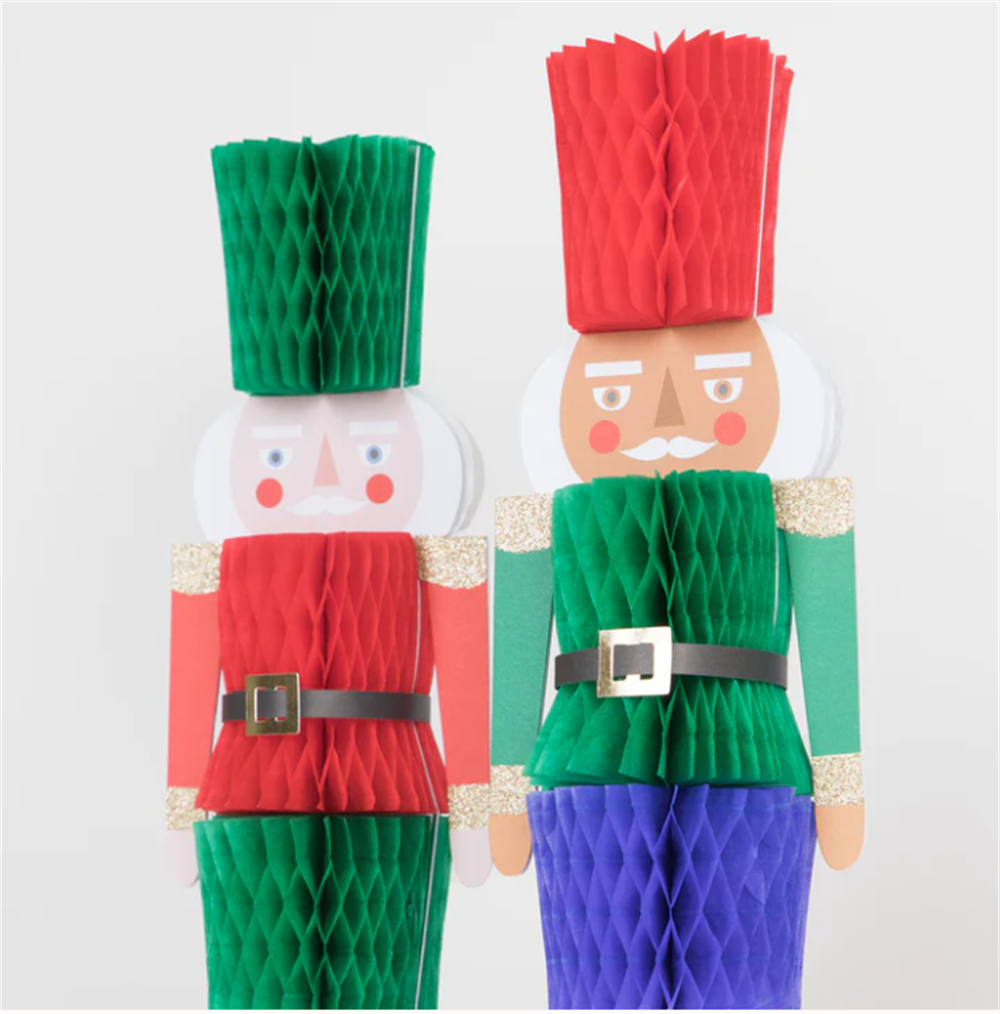 Meri Meri - Honeycomb Nutcracker Decorations - Nutcracker Dekorlar (3'lü)