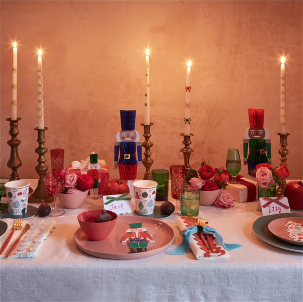 Meri Meri - Honeycomb Nutcracker Decorations - Nutcracker Dekorlar (3'lü)