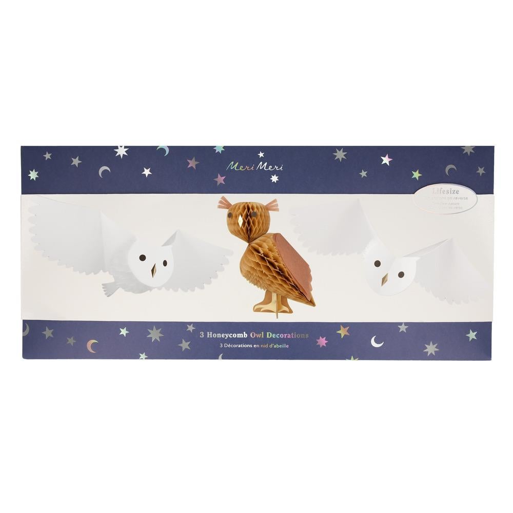 Meri Meri - Honeycomb Owls - Baykuş Petek Dekorlar
