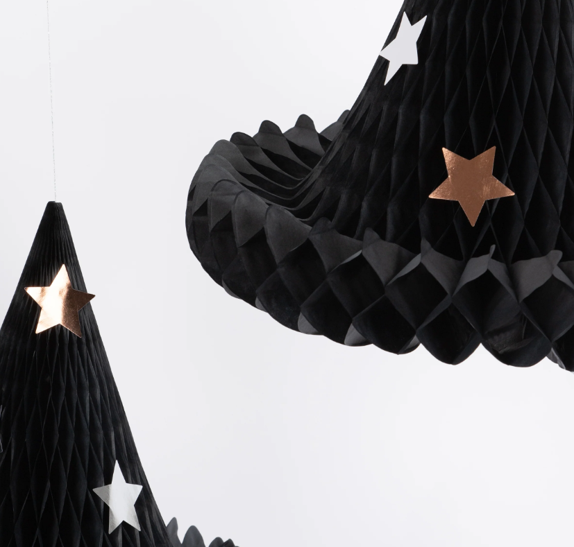 Meri Meri - Honeycomb Witch Hat Decorations - Cadı Şapkası Asılan Süsler (3'lü)