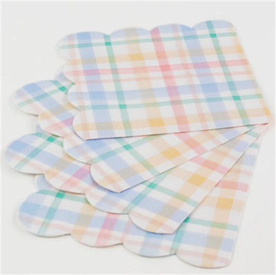 Meri Meri - Large Spring Plaid Napkins - Bahar Yeri Peçeteler - 16'lı