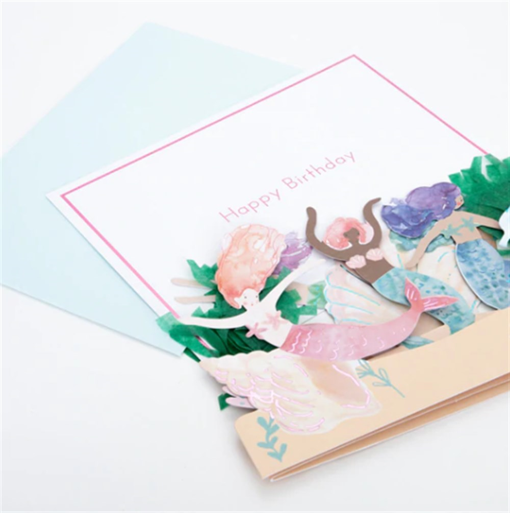 Meri Meri - Mermaid Concertina Card - Denizkızı Tebrik Kartı