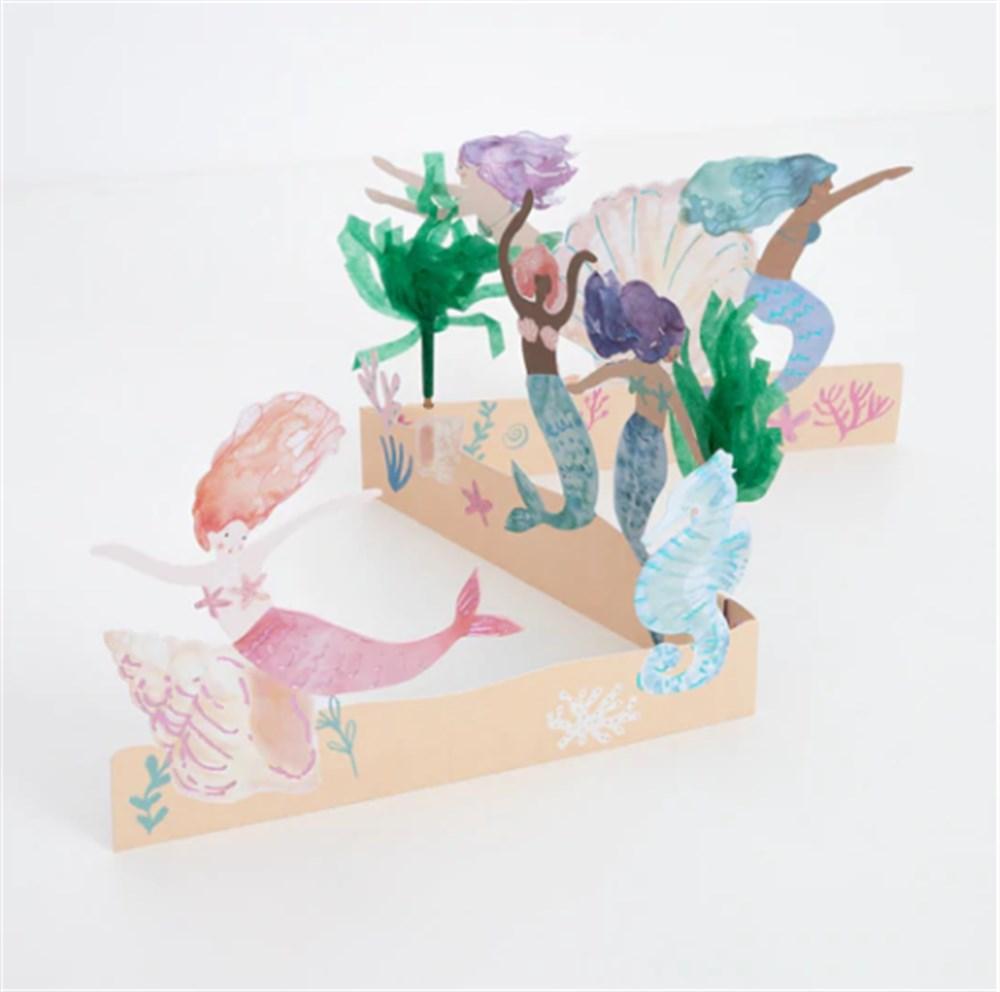 Meri Meri - Mermaid Concertina Card - Denizkızı Tebrik Kartı