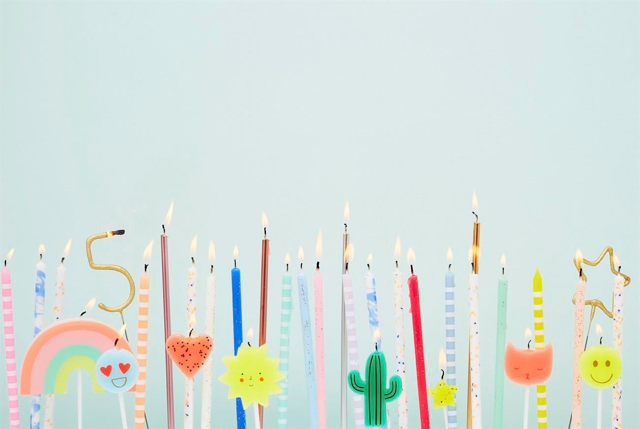Meri Meri - Metallic Pink Long Candles - Uzun Metalik Pembe Mum