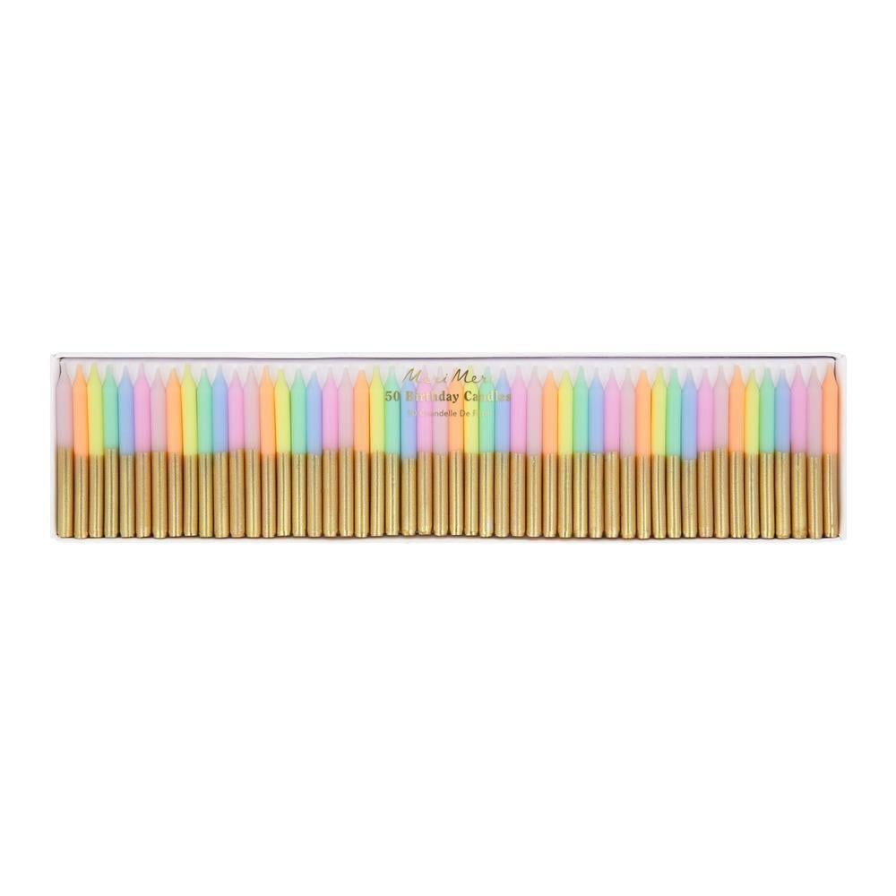 Meri Meri - Mini Pastel Mumlar - 50 Adet