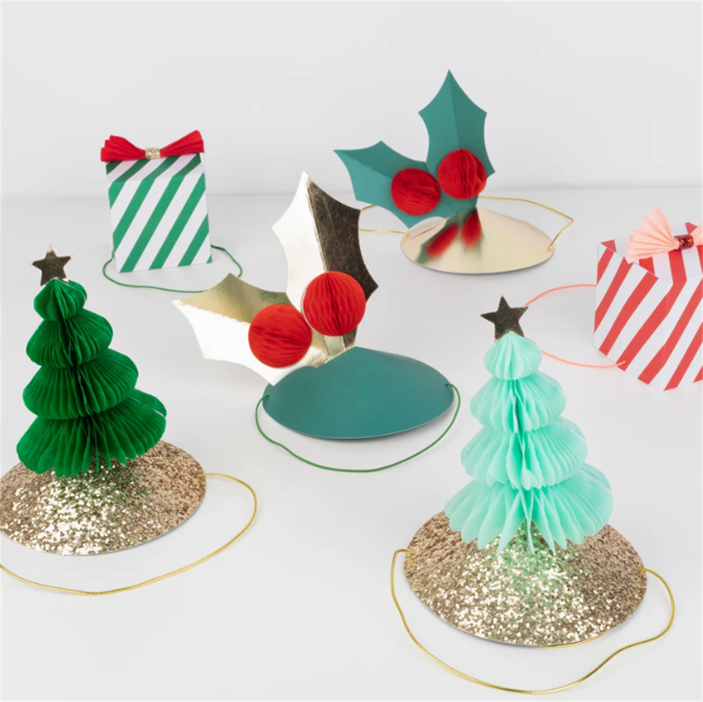 Meri Meri - Mixed Christmas Party Hats - Yeni Yıl Şapkaları (6'lı)