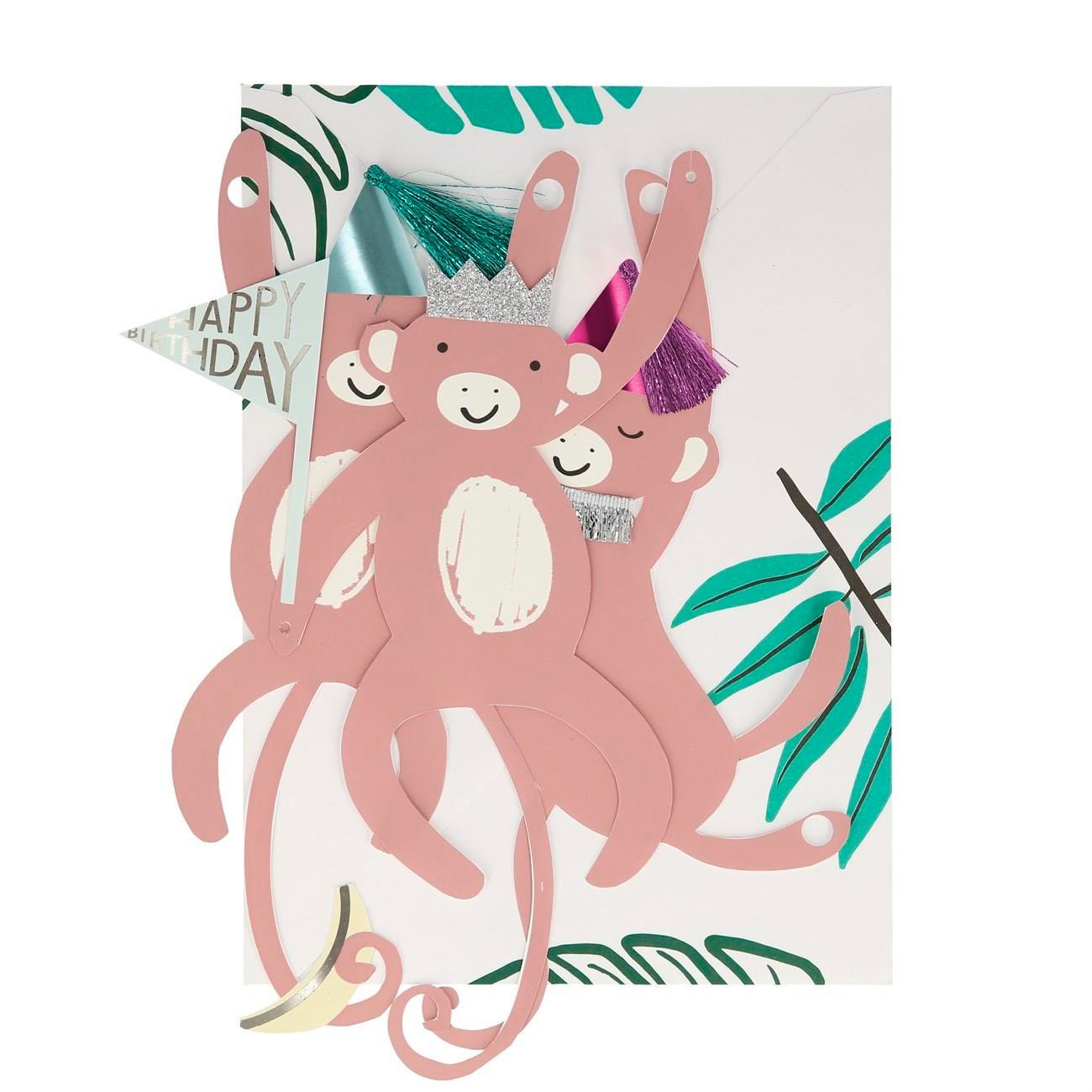 Meri Meri - Monkey Card - Maymun Tebrik Kartı