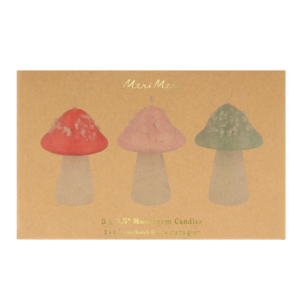 Meri Meri - Mushroom Candles - Mantar Mumlar (3'lü)
