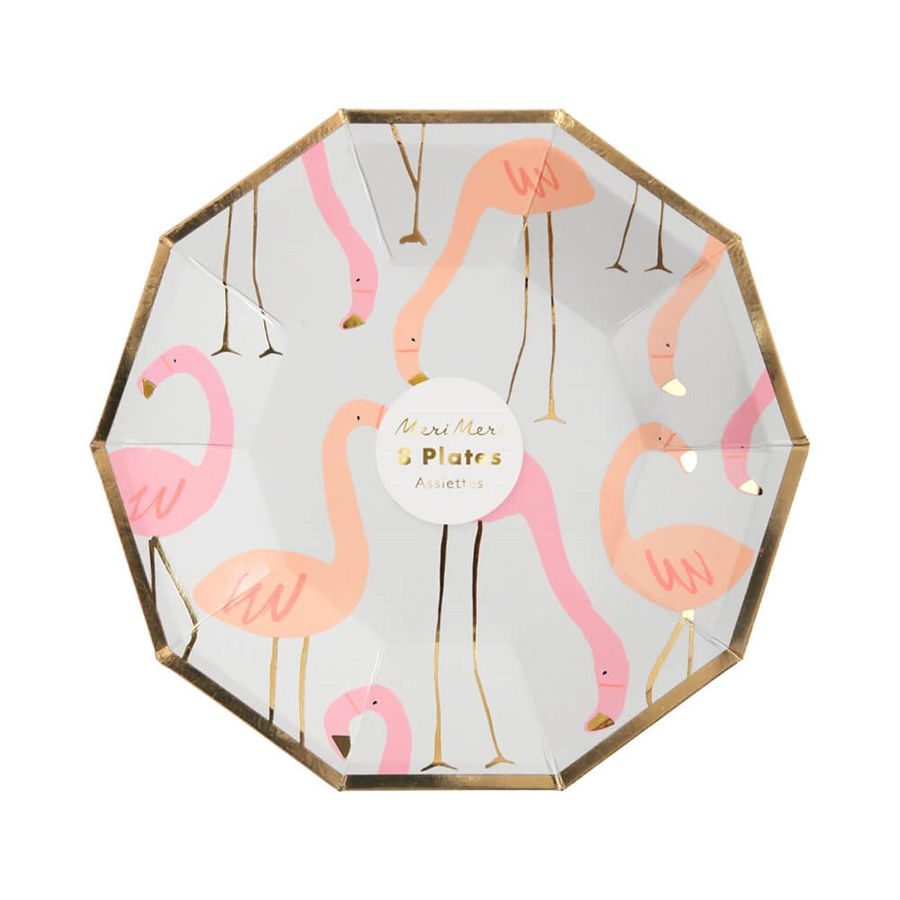 Meri Meri - Neon Flamingo Plates - Neon Flamingo Tabak - S