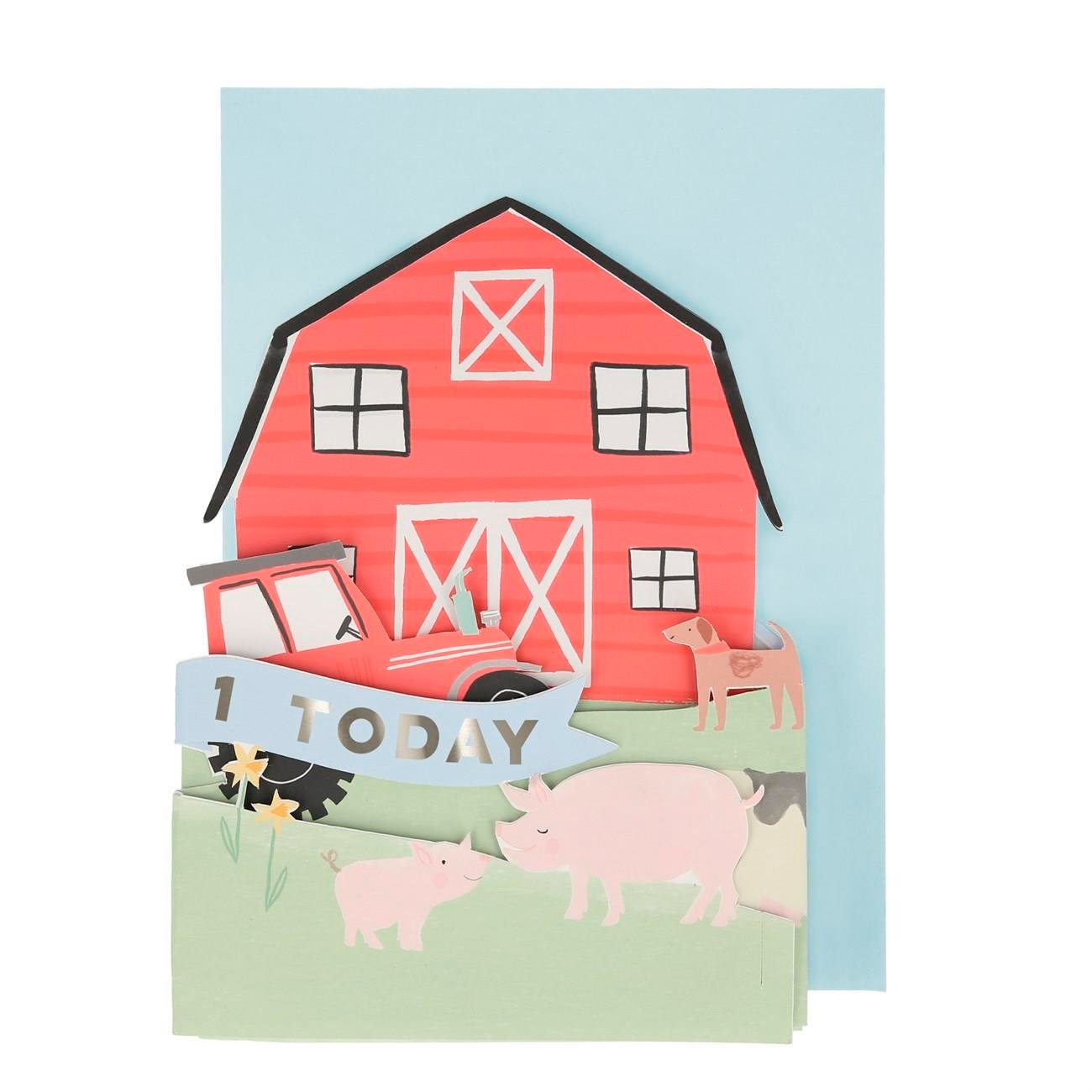 Meri Meri - On The Farm Card - Çiftlik Tebrik Kartı -3D