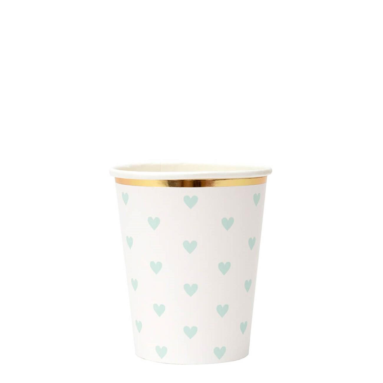 Meri Meri - Party Palette Heart Cups - Pastel Kalpli Bardaklar - 8'li