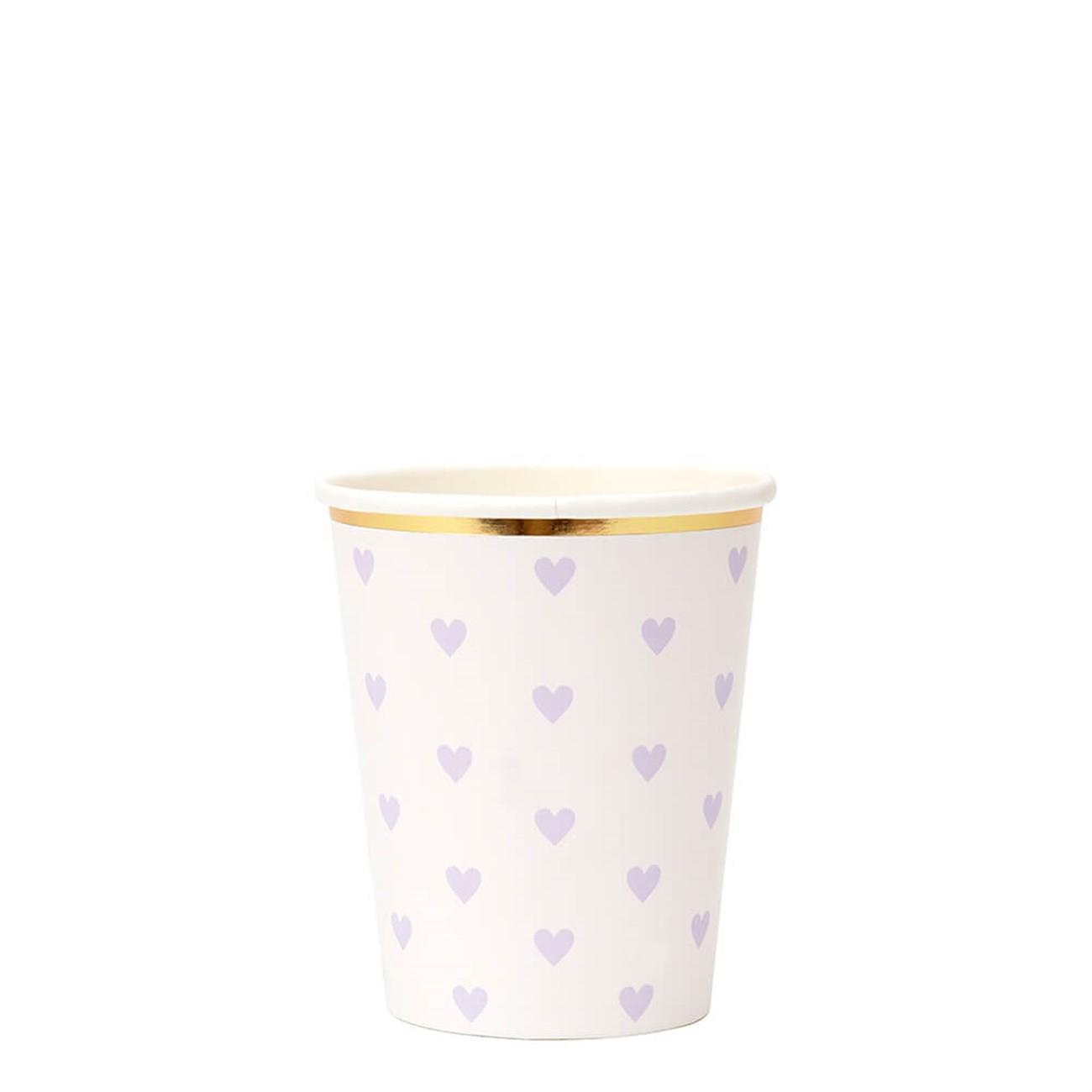 Meri Meri - Party Palette Heart Cups - Pastel Kalpli Bardaklar - 8'li