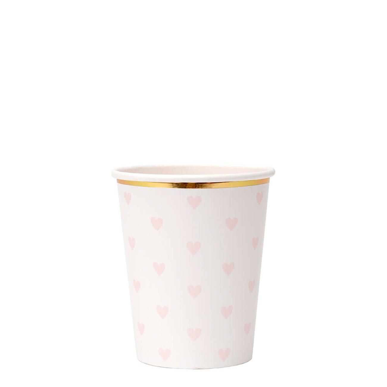 Meri Meri - Party Palette Heart Cups - Pastel Kalpli Bardaklar - 8'li