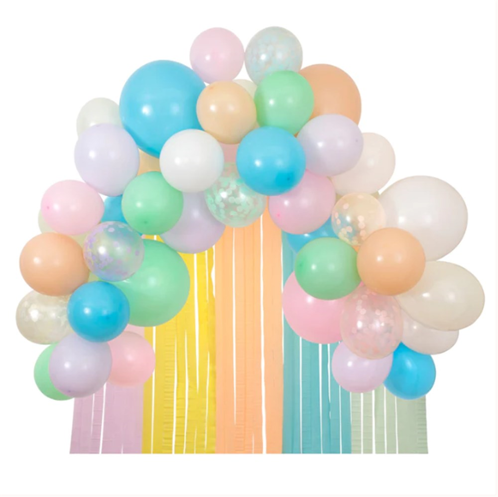 Meri Meri - Pastel Balloon & Streamer Garland - Pastel Balonlar & Renkli Şeritler - 50 balon