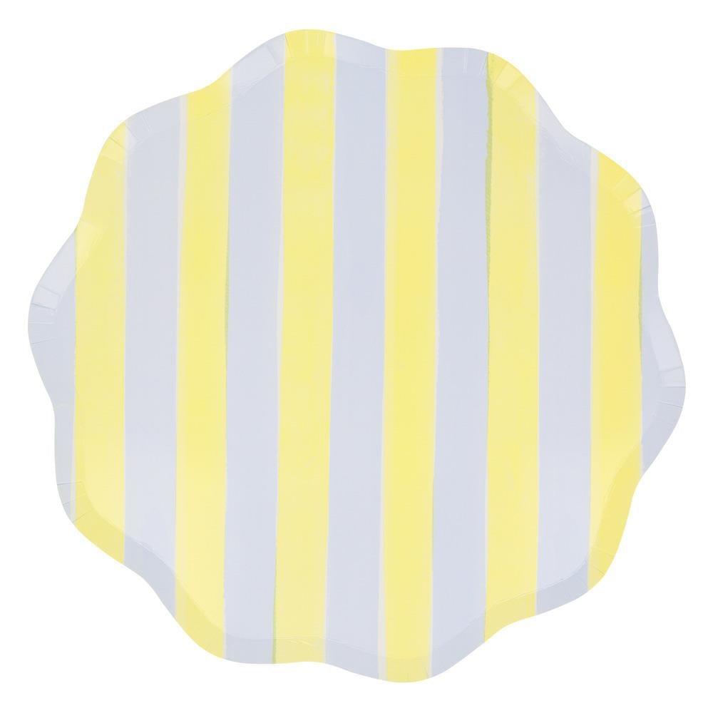 Meri Meri - Pastel Çizgili Tabaklar - L - 8 Adet