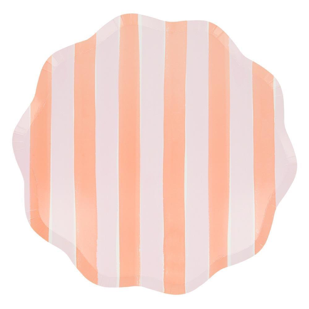 Meri Meri - Pastel Çizgili Tabaklar - L - 8 Adet