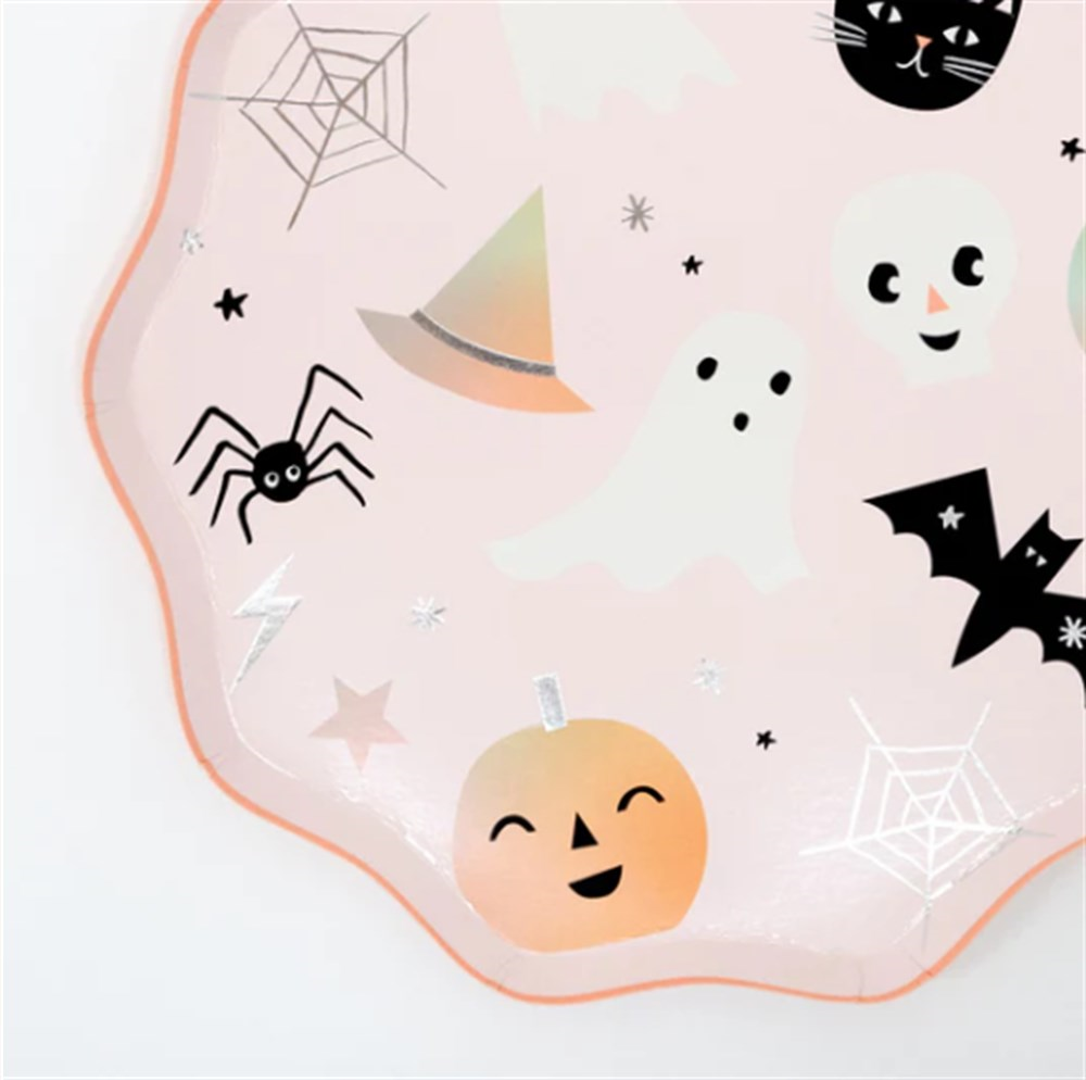 Meri Meri - Pastel Halloween Plates - Pastel Halloween Tabaklar - L - 8'li