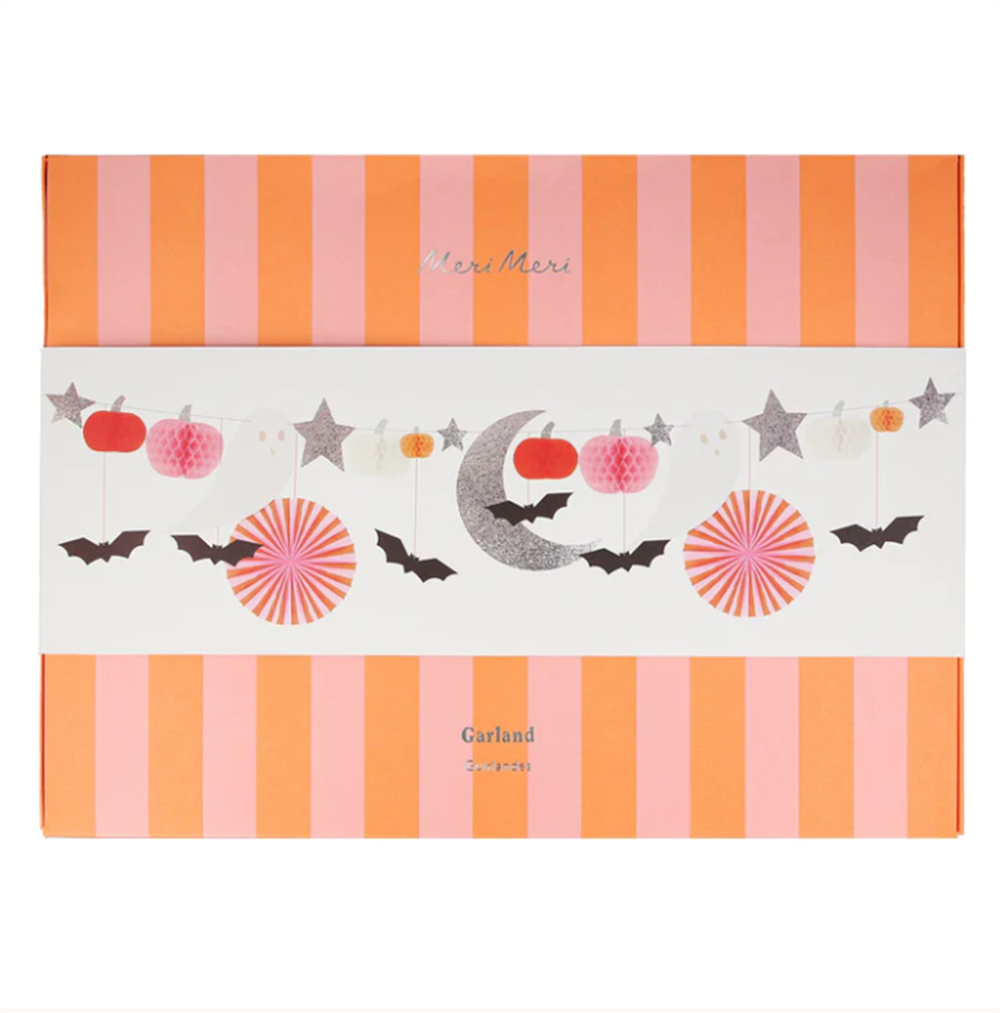 Meri Meri - Pastel Honeycomb Halloween Garland - Halloween Pastel Tonlar Asılan Süs