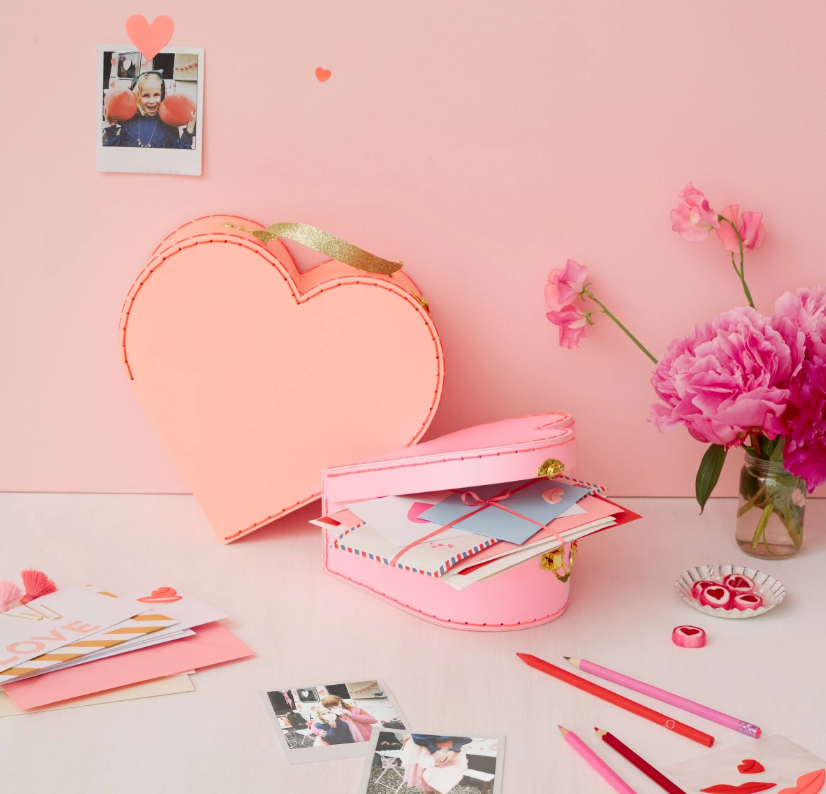 Meri Meri - Pembe Kalp Bavul - 2 Adet