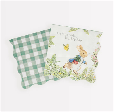 Meri Meri - Peter Rabbit In The Garden Small Napkins - Peter Rabbit Bahçede Peçeteler - S - 16'lı