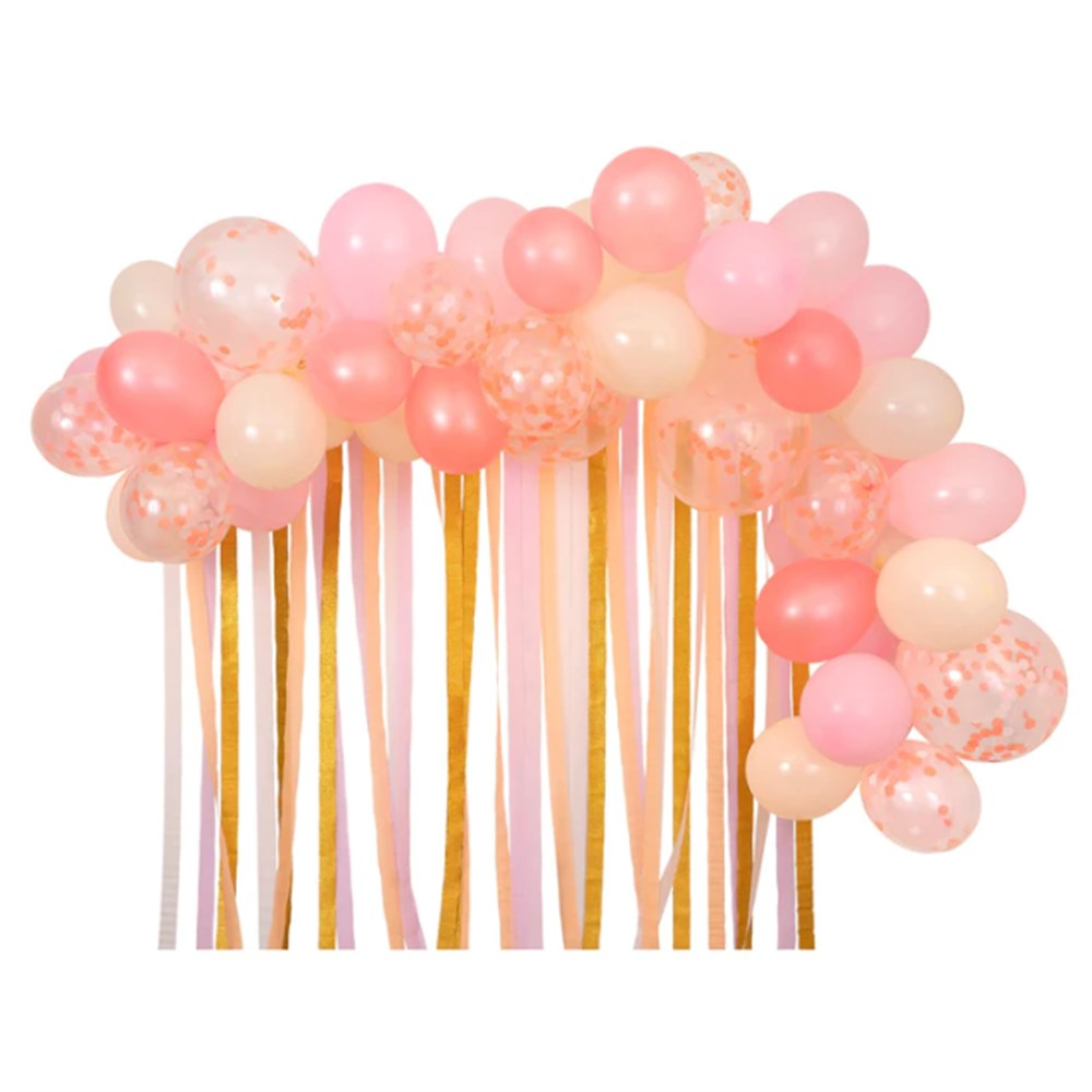 Meri Meri - Pink Balloon & Streamer Garland - Pembe Balonlar & Renkli Şeritler  - 50 balon