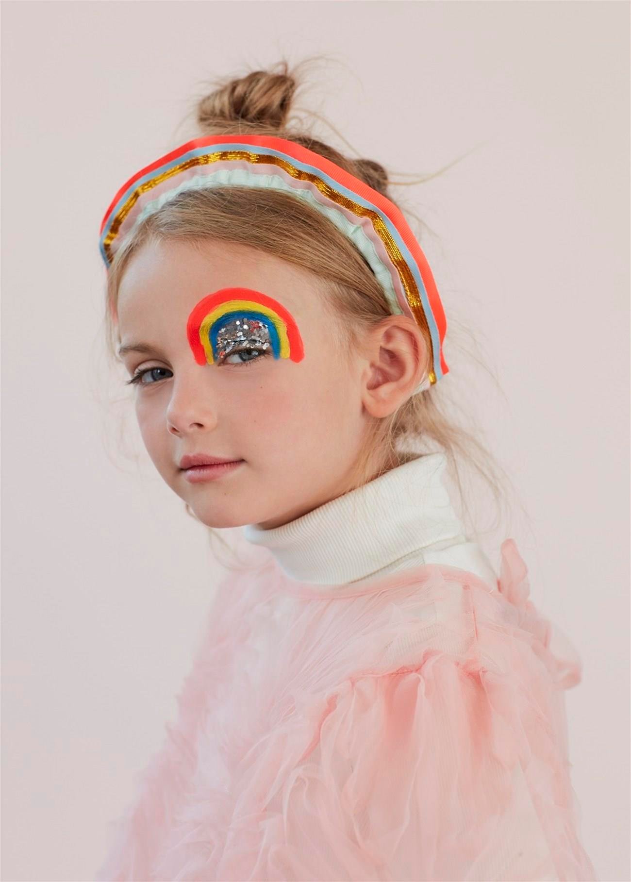 Meri Meri - Rainbow Ruffle Headband - Gökkuşağı Fırfır Taç