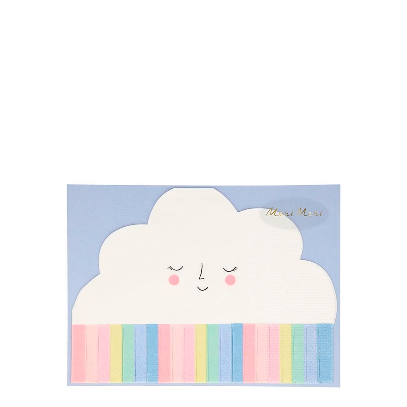 Meri Meri - Rainbow Sun Napkins - Gökkuşağı Bulutlu Peçete - L