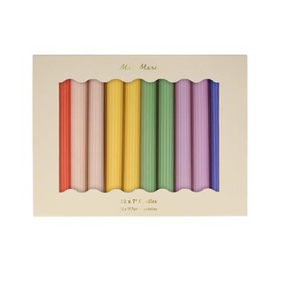 Meri Meri - Rainbow Taple Candles - Gökkuşağı Masa Mumları (12'li)
