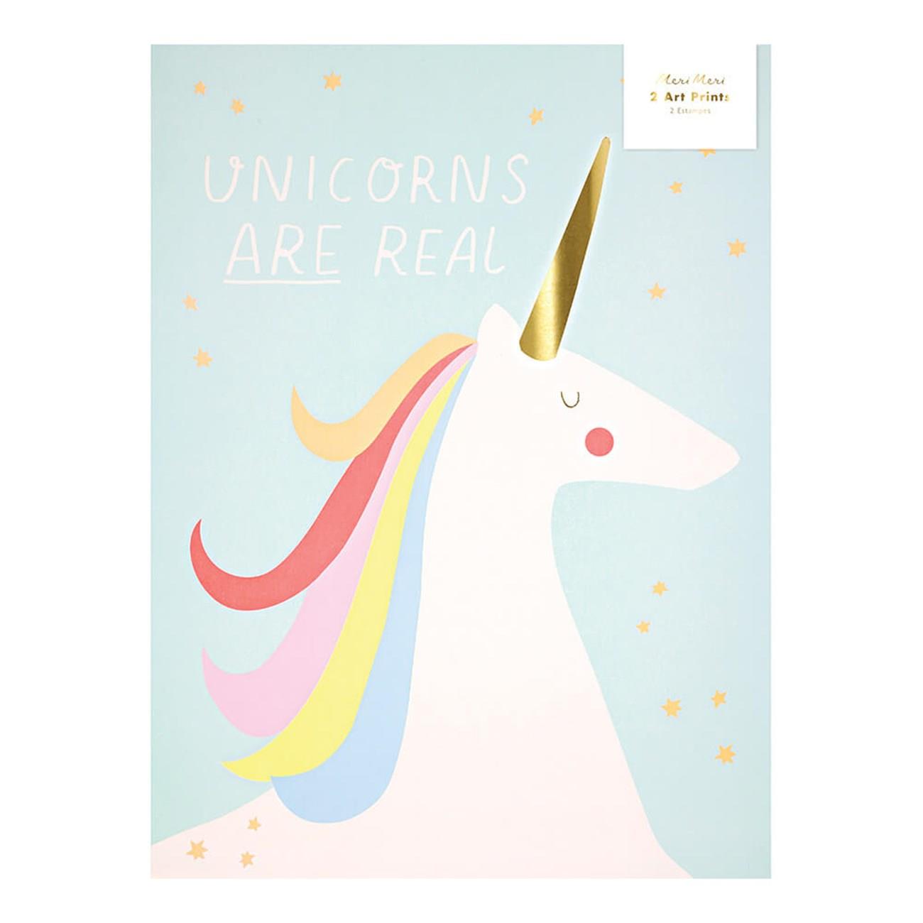 Meri Meri - Rainbows & Unicorns Art Prints - Gökkuşağı & Unicorn Poster