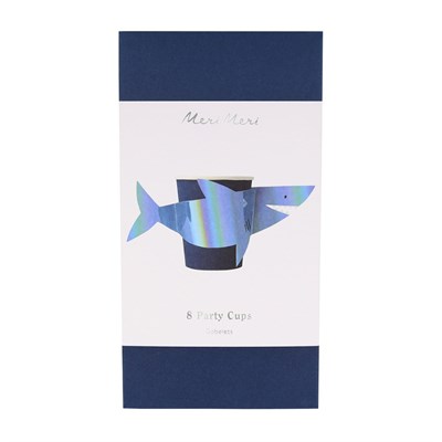 Meri Meri - Shark Cups - Köpekbalığı Bardaklar - 8'li