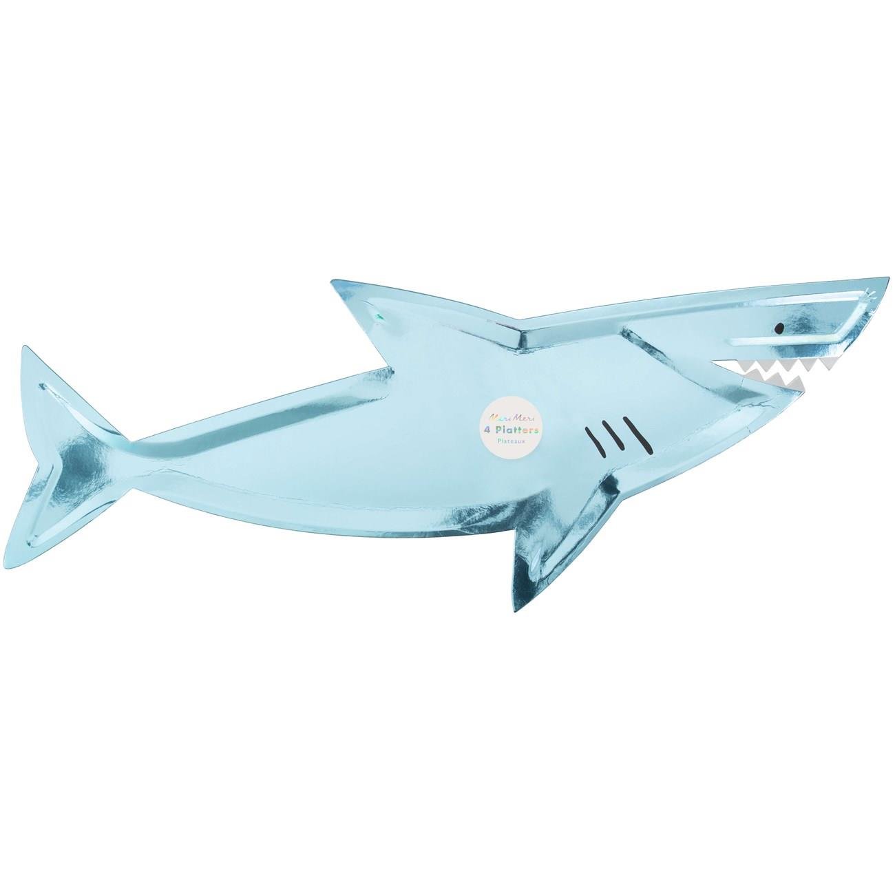 Meri Meri - Shark Platters - Köpek Balığı Servis Tabakları - 4'lü